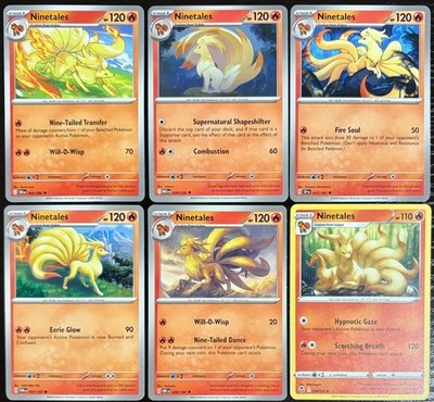 Pokemon TCG Ninetales Collection From 6 Different Art/Set English Cards NM