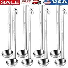 Stainless Steel Soup Ladle Set of 8 Durable Heat Resistant Kitchen Utensils New