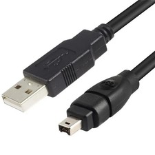 Firewire 400 to USB Cable IEEE 1394-a 6 Pin 2.0 Adapter 5.9FT, Black