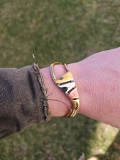 ArtSmith 1940s Geometric Gaps Silver Copper Brass Modern Sculptural Wire Cuff