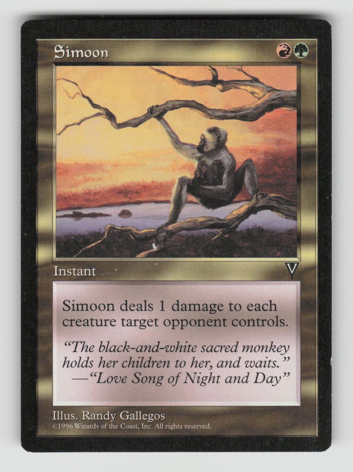 Simoon Uncommon Visions Magic: The Gathering Lightly Played