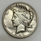 1921 Peace Silver Dollar High Relief Very Fine Condition Key Date