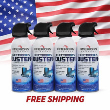 American Aerosol Compressed Gas Electronics Duster, 10 oz Cans, 4-Pack Free Ship