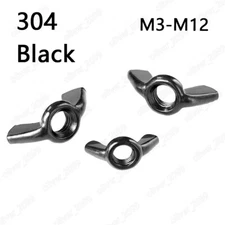 Black 304 Stainless Steel Wing Thumb Nuts Wing Nuts M3 M4 M5 M6 M8 M10 M12