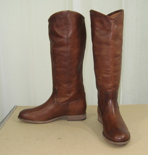 NUEVO FRYE Mujer Melissa Botón 2 Rodillas Alto Cuero Botín EE. UU. 8 Coñac Cuero 75449 - Imagen 7 de 12