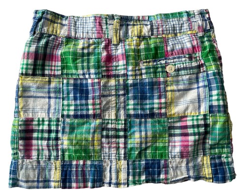 Ralph Lauren Skirt Girl's 8 Madras Patchwork 100% Cotton Plaid Preppy - Picture 2 of 12