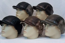 Real Sheepskin Shearling Leather Aviator Captain Hunting Elmer Fudd Hat M-3XL