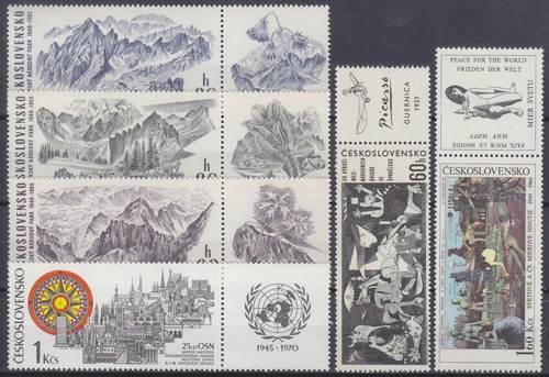 CZECHOSLOVAKIA - 6x STAMPS with COUPON 1966 + 1969 + 1970 - **MNH** - 第 1/1 張圖片