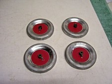 Gilbert Erector Set Part MH 3" Nickel Plated Wheels 5/16" Hub Red Steel Cap