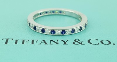 Round Diamond Sapphire Eternity Ring 
