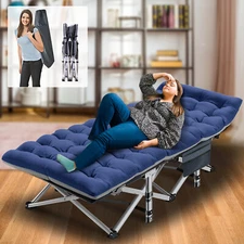 NAIZEA Camp Military Cot Folding Camping Bed Heavy Duty Sleeping Cots w/Bag  Mat