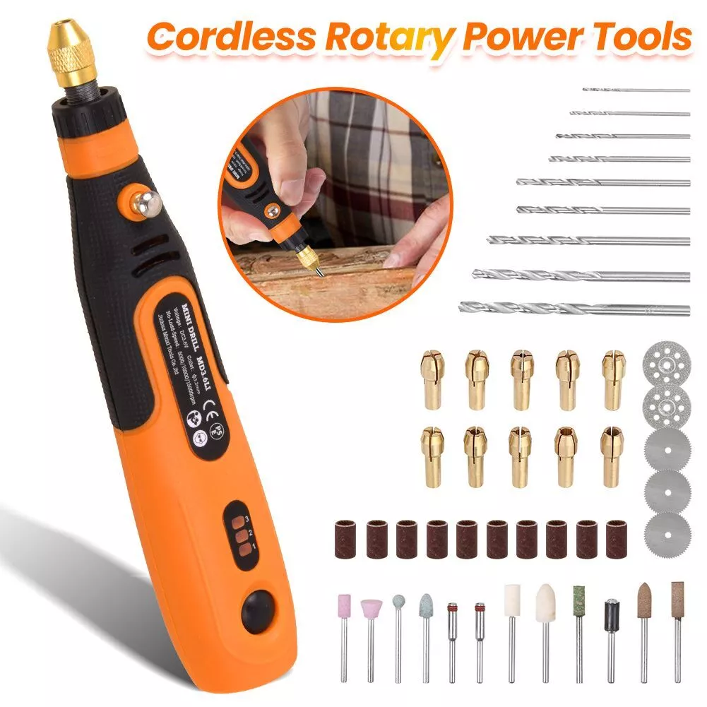 46PCS USB Cordless Electric Mini Drill Grinder Polishing Pen Rotary Tool  Kit Set