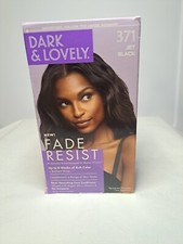 Dark  Lovely FADE RESIST 371 Jet Black Permanent Hair Color Dye Kit NEW PKG