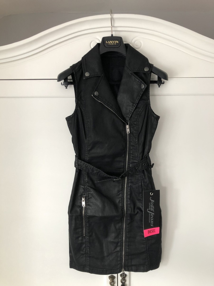 355 DIESEL Black Coated Leather Effect Zip-up Mini Dress | eBay 355 DIESEL Black Coated Leather Effect Zip-up Mini Dress | eBay