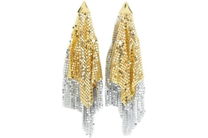 paco rabanne FLOWER GOLD ピアス Gold-colored chain earrings Rabanne - woman - RABANNE