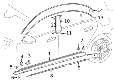 Mercedes Benz Genuine CLA 250 2021-2023 Right Rocker Molding OE 