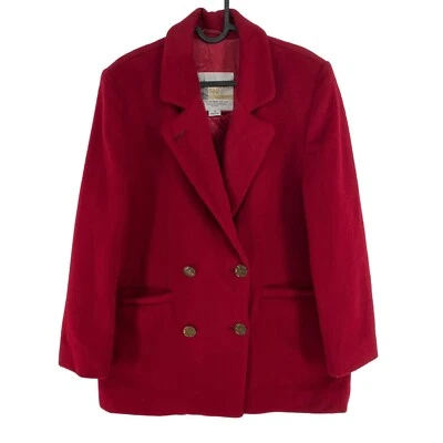 Manteau Pea LONDON FOG Rouge 100% Laine Taille EU 38 UK 10 US 8 - Photo 1/4