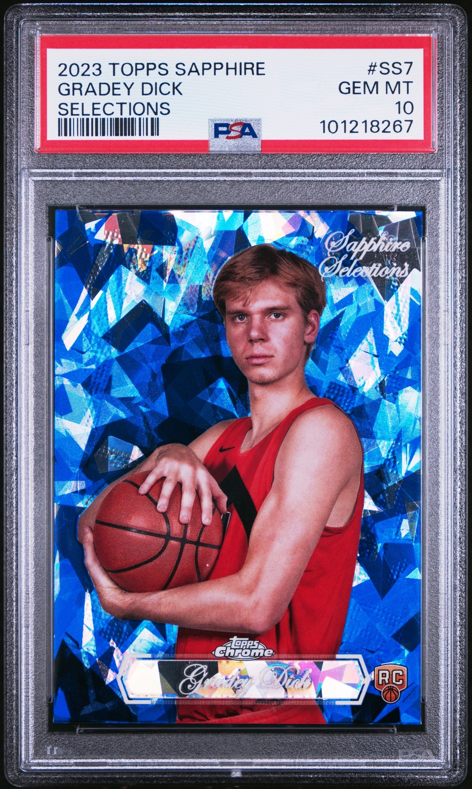 2023 TOPPS CHROME SAPPHIRE ED SAPPHIRE SELECTIONS #SS7 GRADEY DICK PSA 10