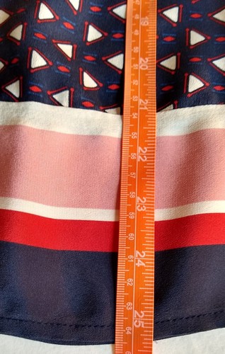 JOIE Estero Geometric Navy Blue Silk Pullover Blouse Top M NWT - 第 11/11 張圖片