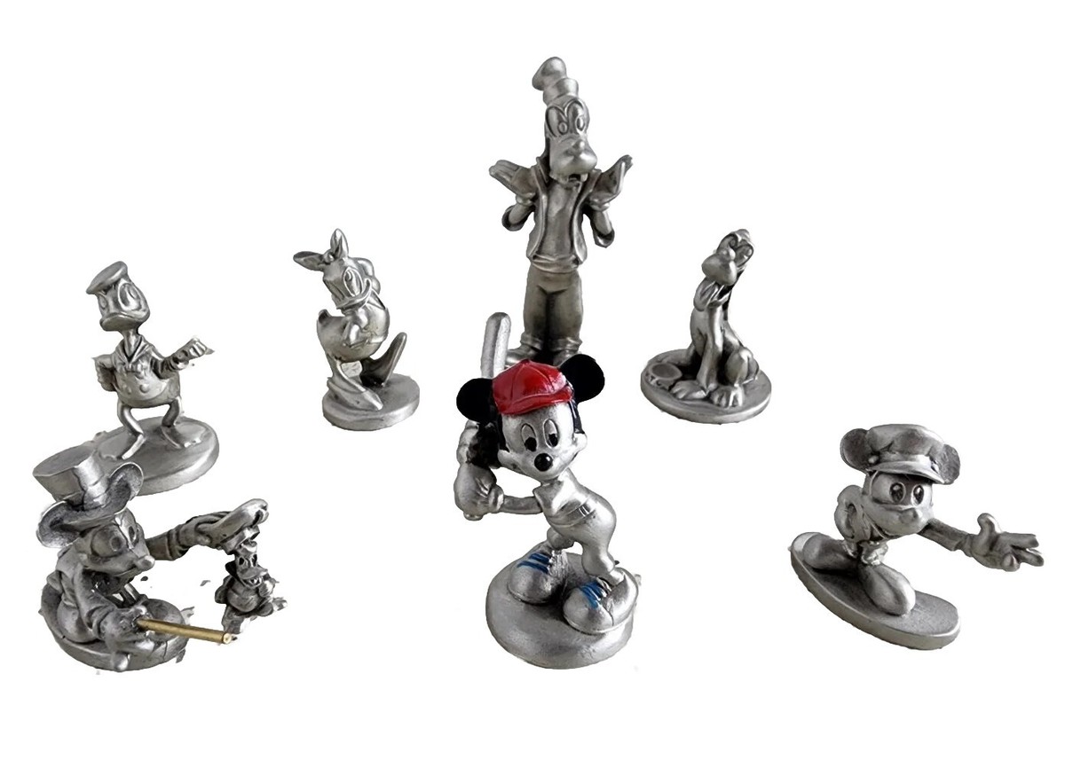 Lot Of 7 Walt Disney Hudson Pewter Figurines MICKEY GOOFY PLUTO