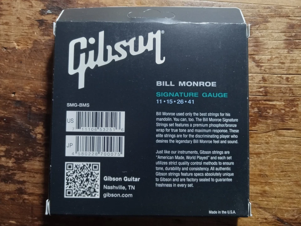 Gibson 11 Signature Gauge Bill Monroe Mandolin Strings Phosphor Bronze Wound - Image 2 of 2