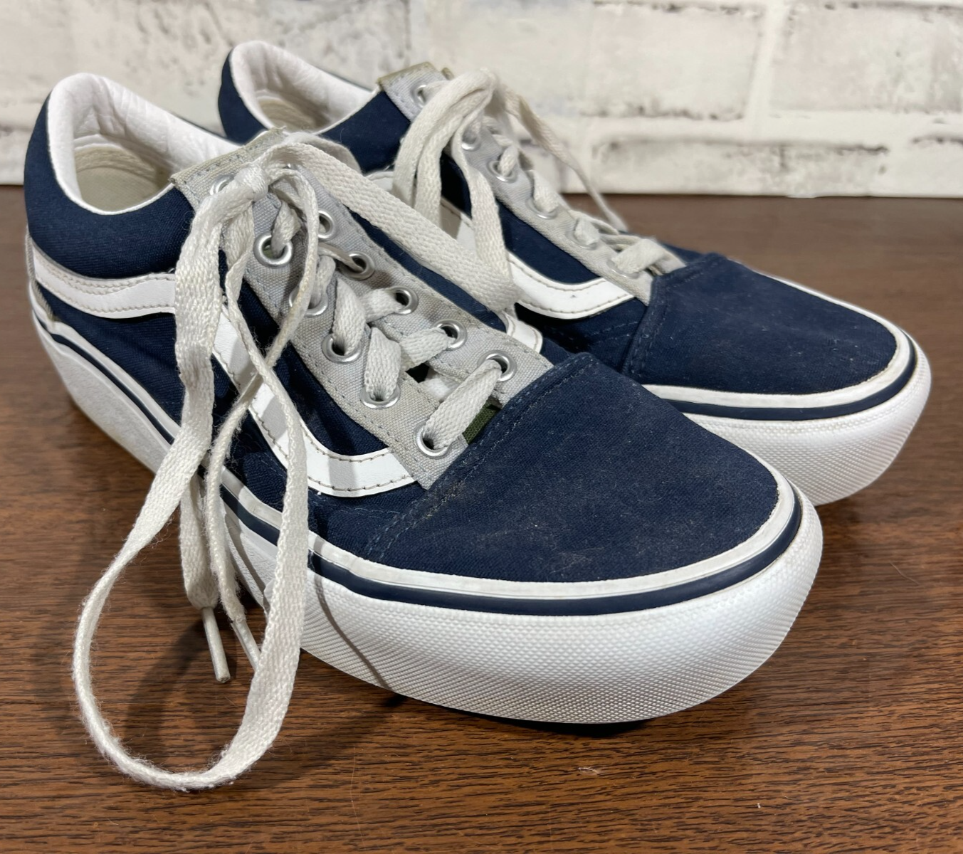 Vans Old School Skate Shoes Mens 6 Womens 7.5 Blue White