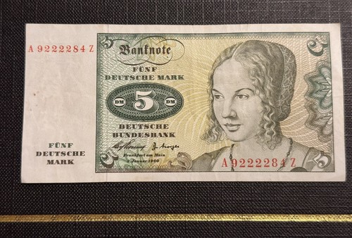 5 Dm banknote 1960 sehr Gut erhalten