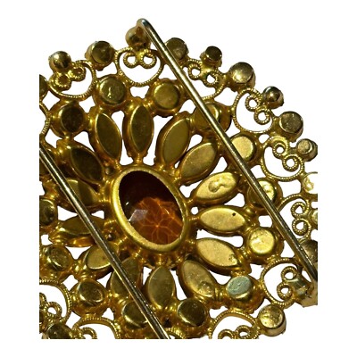 Vintage Juliana Amber Rhinestone Gold Metal Belt Buckle Vintage Juliana Amber Rhinestone Belt Buckle Gun Metal  main image 2