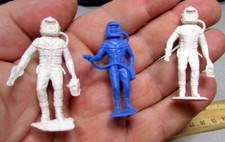 vintage MPC plastic toy Astronaut figures, set of 3, collectible decor toys