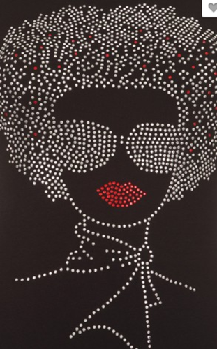 Women's Rhinestone Afro Girl T-Shirt-Silver Hair/SunShades - All New-Choose Size - Picture 2 of 2