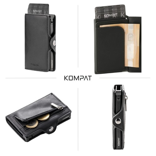 Porta Carte di Credito RFID Portafoglio Uomo Slim Portafoglio Piccolo Sottile - Foto 4 di 83