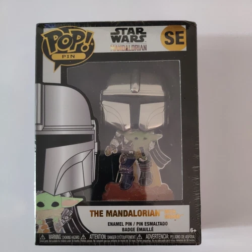 Star Wars Funko POP Enamel Collectible Pin Badge Mandalorian Holding Grogu NEW