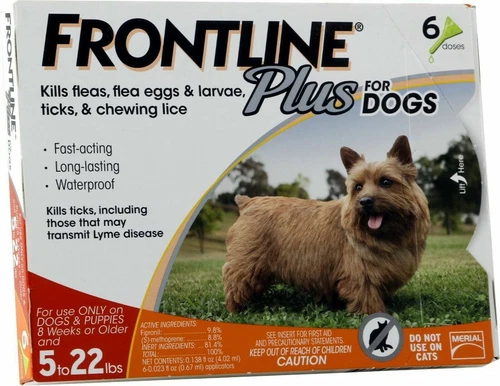 Frontline Plus For Dogs 0-22 Lbs Orange Box 6 Month Flea Tick Prevention GENUINE