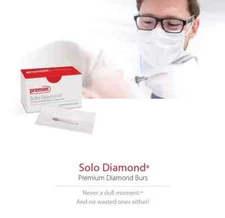 Premier Dental SOLO Diamond Burs Round-End Taper Shape 25Pcs 856016 856014