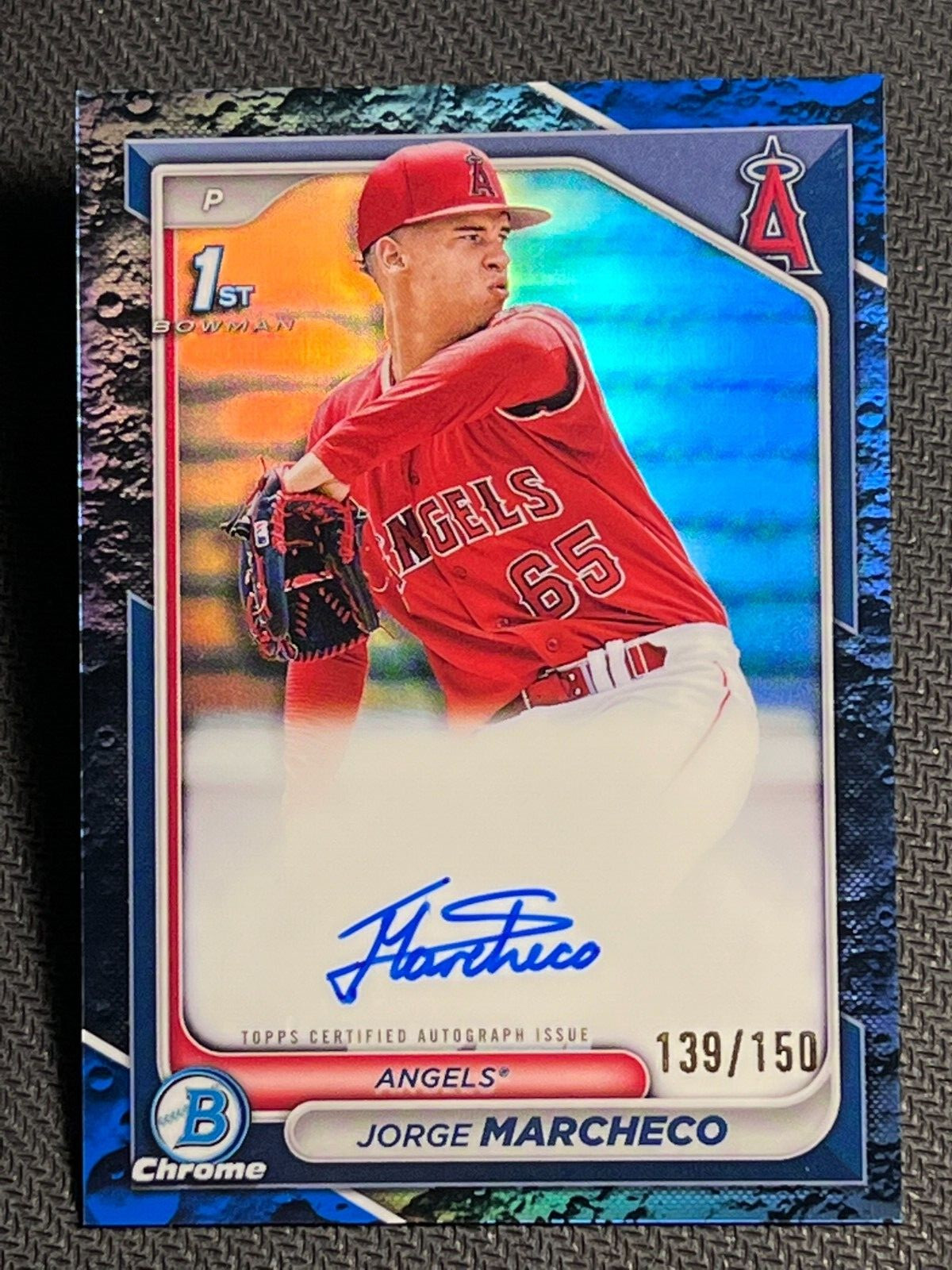 2024 Bowman Chrome 1st BLUE REFRACTOR PROSPECT ROOKIE AUTO Jorge Marcheco /150