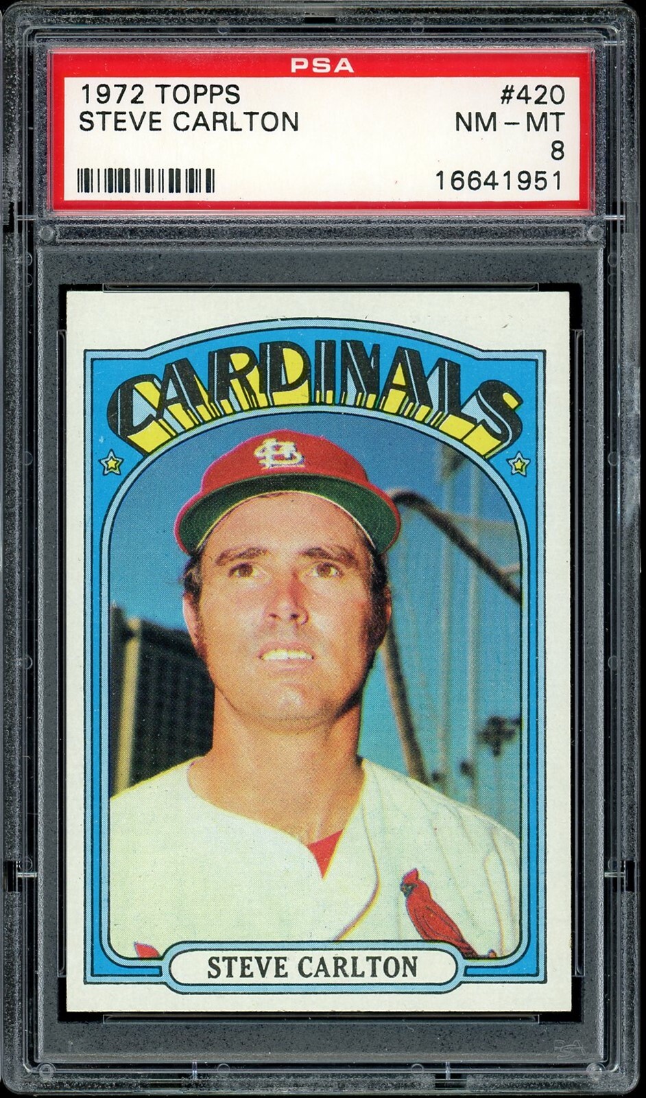 1972 Topps Baseball #420 Steve Carlton PSA 8