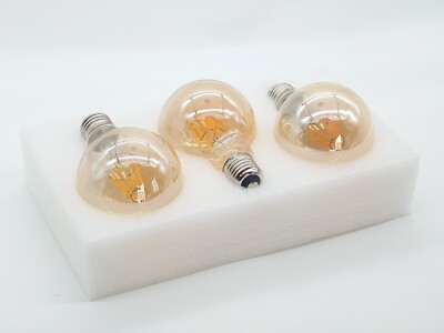 Glühbirnen - 3er Set Amber E27 7W Vanke LED Leuchtmittel, runde Form - Neu