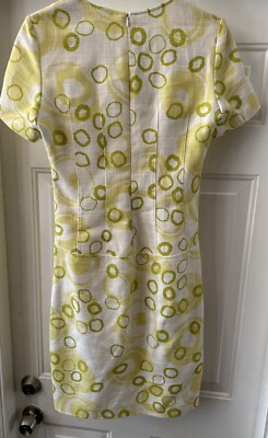 open lace back dress White & Yellow 1960s Bowknot Patchwork Dress