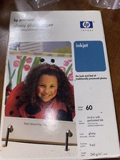 HP Premium Glossy Photo Paper 4x6 60 Sheet Open.  One Sheet Used
