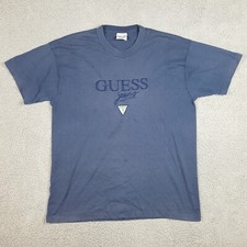 Faded 90s GUESS Vintage Logo Men's Size XL USA Made Navy Blue Grunge T Shirt