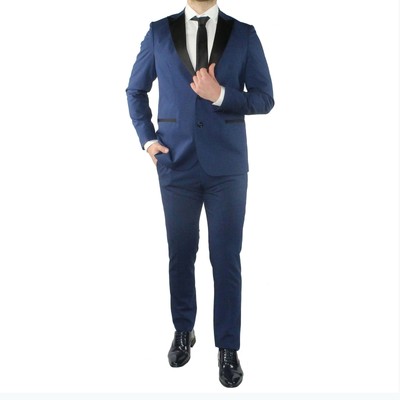 Abito Uomo Smoking Elegante Blu Vestito Completo Estivo Cerimonia  Sartoriale | eBay