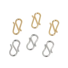 50pcs 316l Gold Stainless Steel S Shape Hook Clasp for Necklace Jewelry Ends 