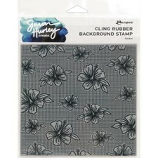 Simon Hurley create. Cling Rubber 6x6 Background Stamp - Luau