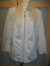 Damen Jacke Blouson Lang Arm, Gr. 44, Creme` , Polyester Mischgewebe "Lebek"