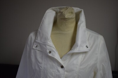 roccobarocco dünne Jacke Weiß Damen Größe 38 Nylon mit Gürtel