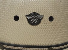 WONDER WOMAN W LOGO HAT PIN SOLID DARKER PEWTER COLOR FINISH-new