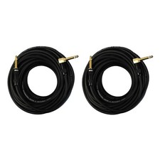 C28050P2 50 Ft 1/4" TS Right Angle To TS Patch Guitar Instrumet Cable 2 Pack 