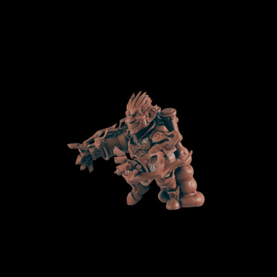 Gnome Evil Scientist - Bolts and Brimstone - Minis - EC3D - Cyber Punk - SciFi R