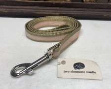 TWO SIMMONS STUDIO -PEACH RIBBON-4' LONG DOG LEASH-NEW, STORE DISPLAYED ONLY