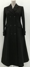 Distinctive Of England Coat Black Longline Double Breasted Wool Buttoned Size 10